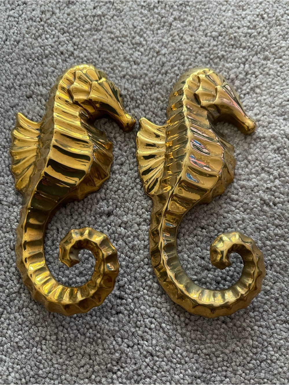 Gold Seahorse Wall Décor Pair - Decorative Home Accent